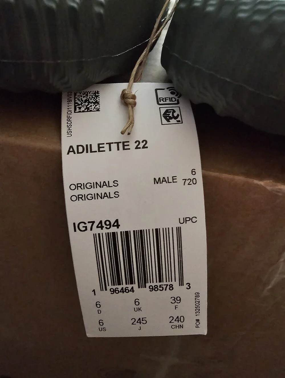 Size 6 Adidas ORIGINALS Adilette 22 Green Slides IG7494 Wonder Silver Green Mens